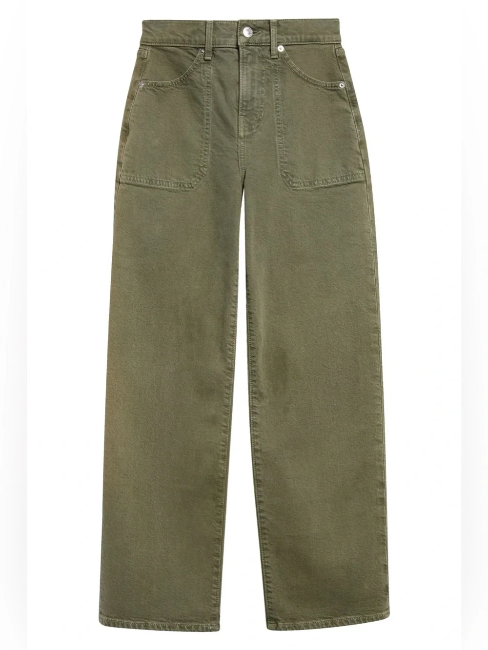 Like New! Veronica Beard Crosbie High Waist Crop Wide Leg Green Jeans Size 31/12 - Picture 4 of 12